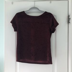 Maroon velvet crop top